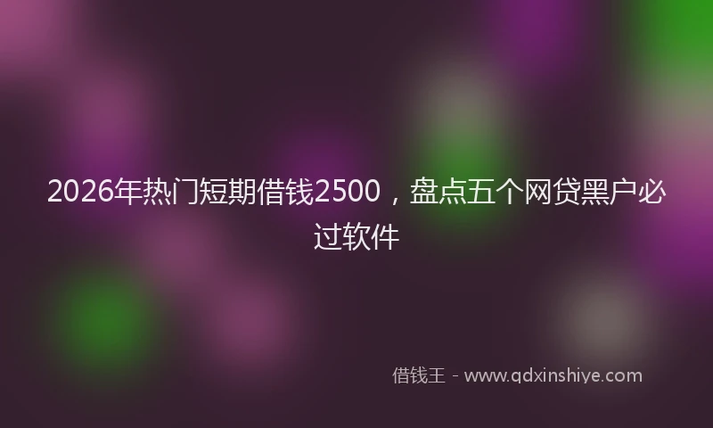 2026年热门短期借钱2500,盘点五个网贷黑户必过软件