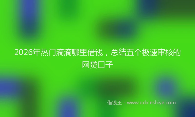 2026年热门滴滴哪里借钱，总结五个极速审核的网贷口子