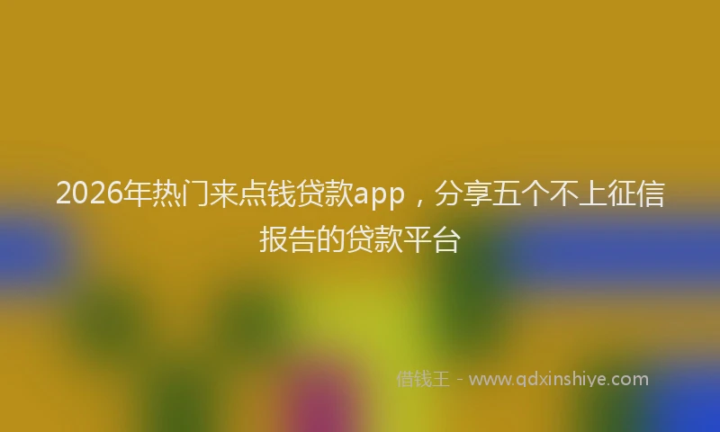 2026年热门来点钱贷款app，分享五个不上征信报告的贷款平台
