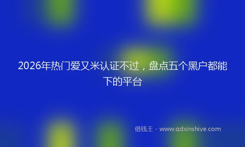 2026年热门爱又米认证不过，盘点五个黑户都能下的平台