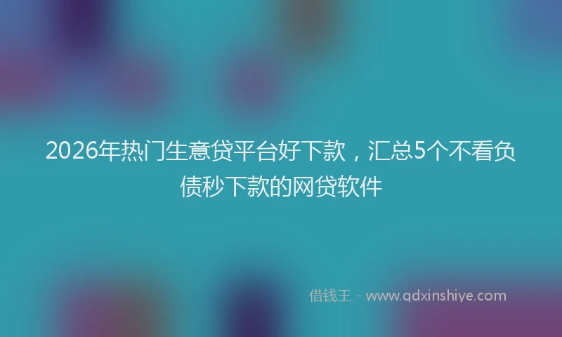 2026年热门生意贷平台好下款，汇总5个不看负债秒下款的网贷软件