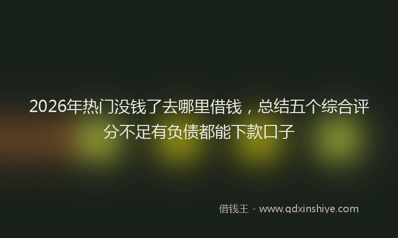 2026年热门没钱了去哪里借钱，总结五个综合评分不足有负债都能下款口子
