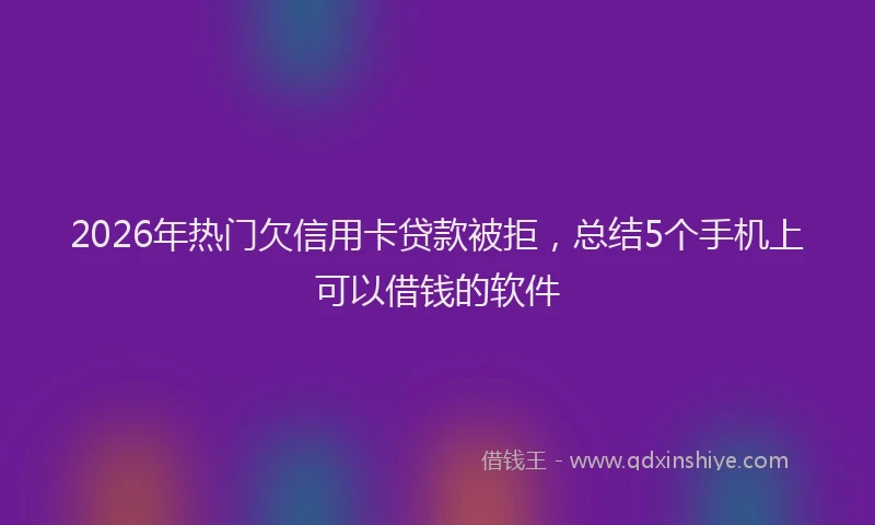 2026年热门欠信用卡贷款被拒，总结5个手机上可以借钱的软件