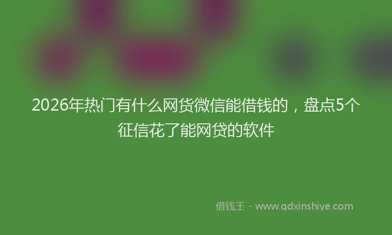 2026年热门有什么网货微信能借钱的，盘点5个征信花了能网贷的软件