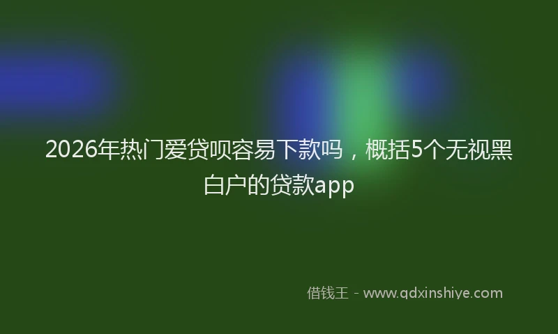 2026年热门爱贷呗容易下款吗，概括5个无视黑白户的贷款app