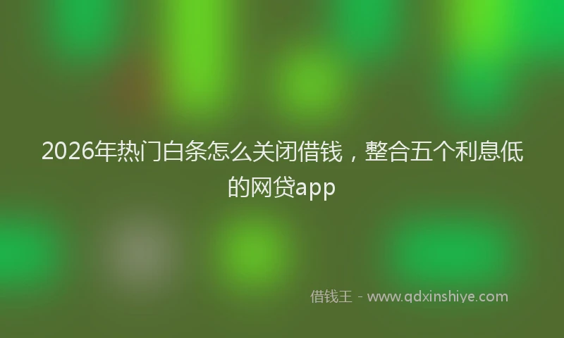 2026年热门白条怎么关闭借钱，整合五个利息低的网贷app