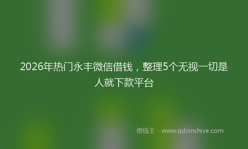 2026年热门永丰微信借钱，整理5个无视一切是人就下款平台
