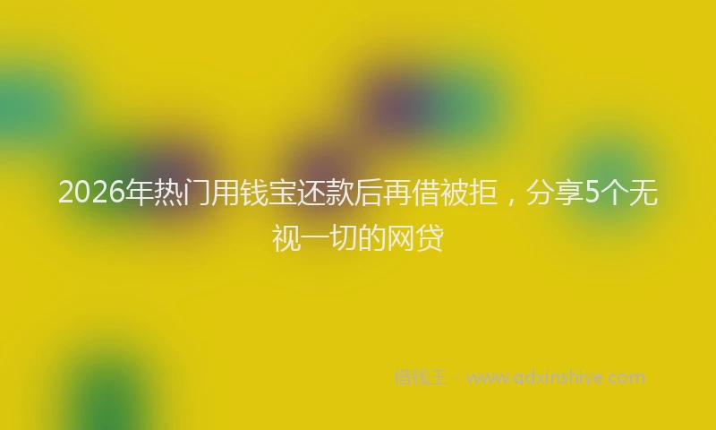 2026年热门用钱宝还款后再借被拒，分享5个无视一切的网贷