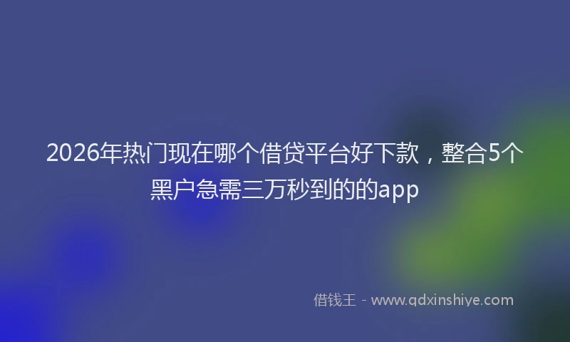 2026年热门现在哪个借贷平台好下款，整合5个黑户急需三万秒到的的app