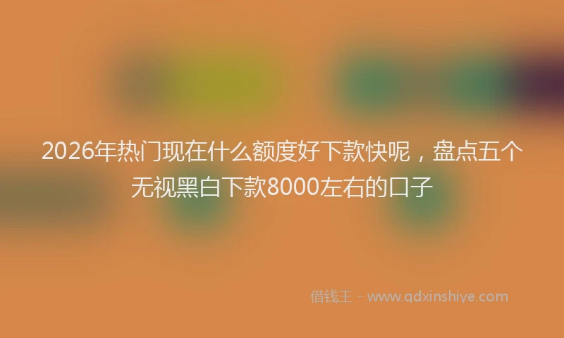 2026年热门现在什么额度好下款快呢，盘点五个无视黑白下款8000左右的口子