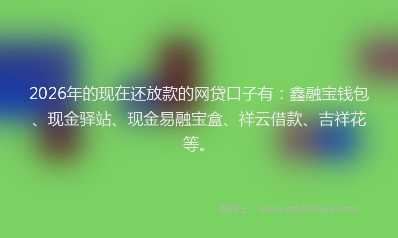 2026年的现在还放款的网贷口子有：鑫融宝钱包、现金驿站、现金易融宝盒、祥云借款、吉祥花等。