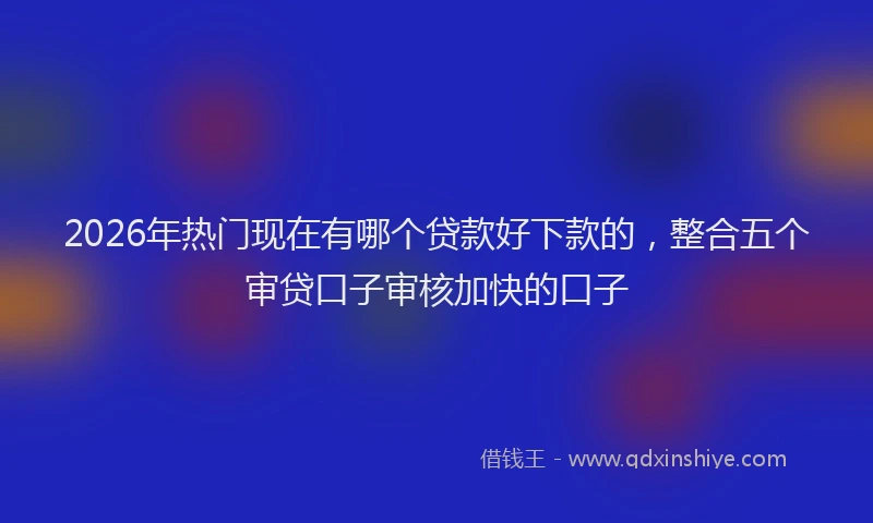 2026年热门现在有哪个贷款好下款的，整合五个审贷口子审核加快的口子