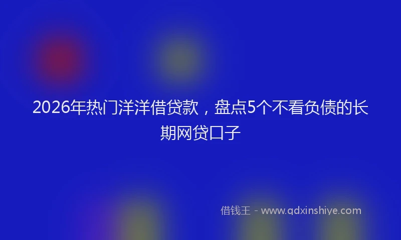 2026年热门洋洋借贷款，盘点5个不看负债的长期网贷口子