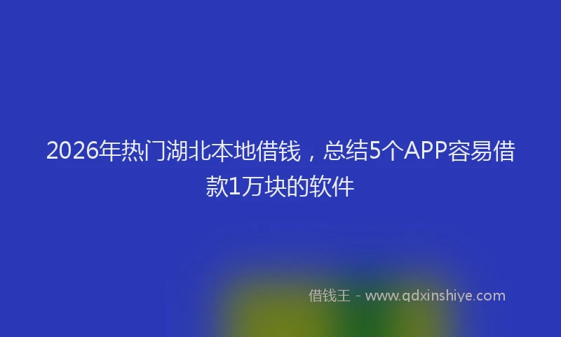 2026年热门湖北本地借钱，总结5个APP容易借款1万块的软件
