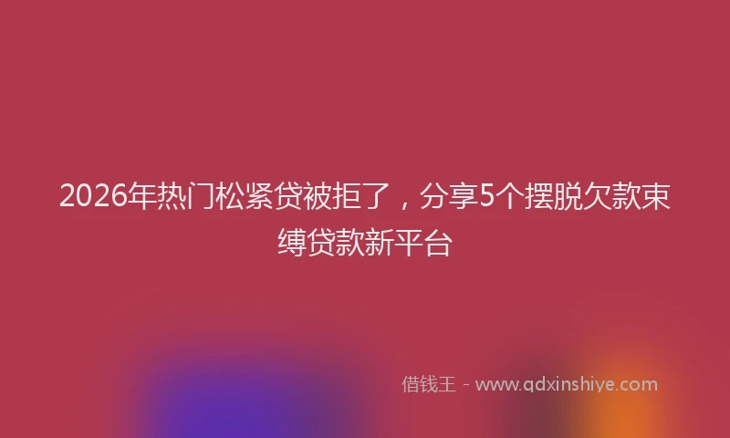 2026年热门松紧贷被拒了，分享5个摆脱欠款束缚贷款新平台