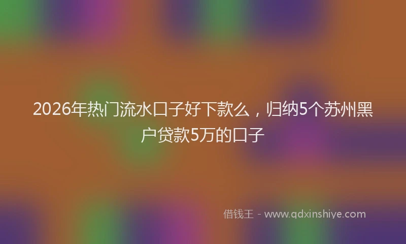 2026年热门流水口子好下款么，归纳5个苏州黑户贷款5万的口子