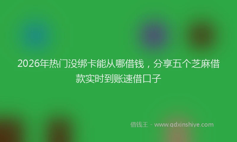 2026年热门没绑卡能从哪借钱，分享五个芝麻借款实时到账速借口子