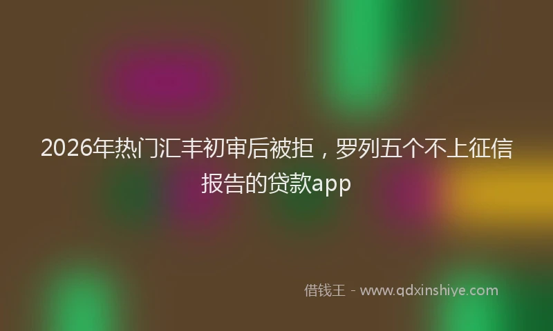 2026年热门汇丰初审后被拒，罗列五个不上征信报告的贷款app