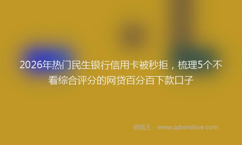 2026年热门民生银行信用卡被秒拒,梳理5个不看综合评分的网贷百分百下款口子
