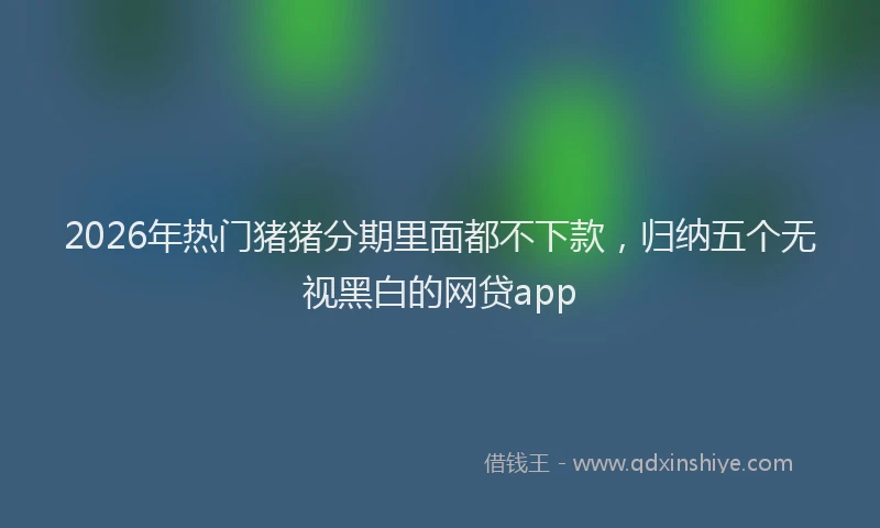 2026年热门猪猪分期里面都不下款，归纳五个无视黑白的网贷app