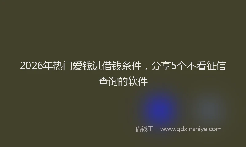 2026年热门爱钱进借钱条件，分享5个不看征信查询的软件