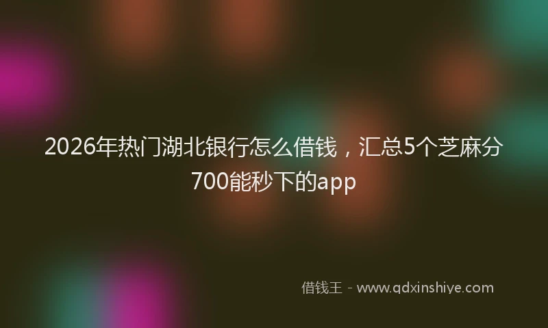 2026年热门湖北银行怎么借钱，汇总5个芝麻分700能秒下的app