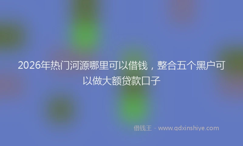 2026年热门河源哪里可以借钱,整合五个黑户可以做大额贷款口子