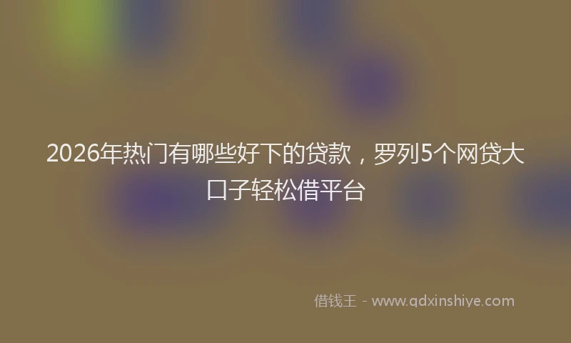 2026年热门有哪些好下的贷款，罗列5个网贷大口子轻松借平台