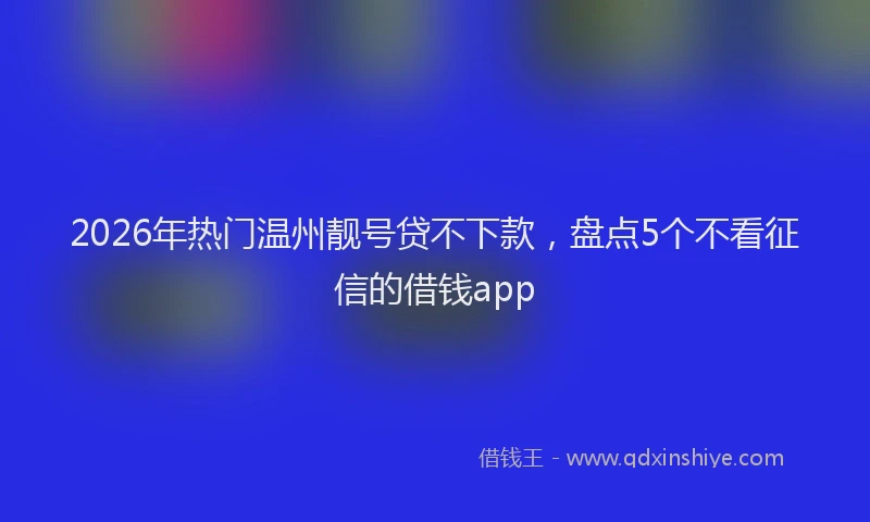 2026年热门温州靓号贷不下款，盘点5个不看征信的借钱app