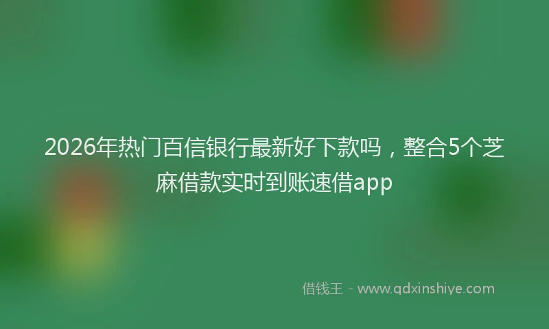 2026年热门百信银行最新好下款吗,整合5个芝麻借款实时到账速借app
