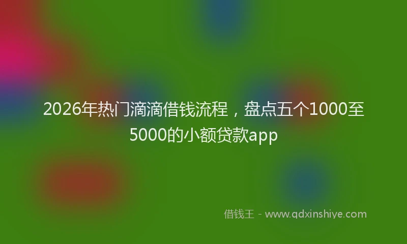 2026年热门滴滴借钱流程，盘点五个1000至5000的小额贷款app