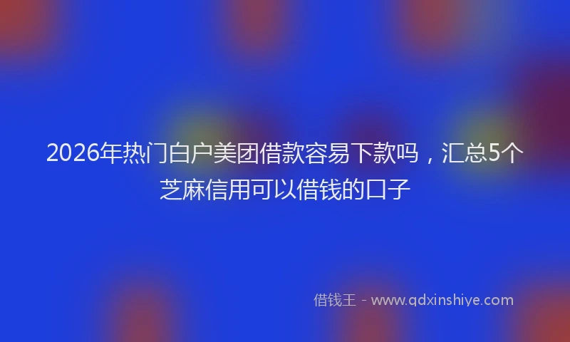 2026年热门白户美团借款容易下款吗，汇总5个芝麻信用可以借钱的口子