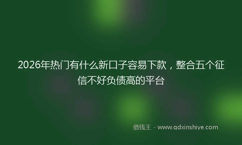 2026年热门有什么新口子容易下款，整合五个征信不好负债高的平台