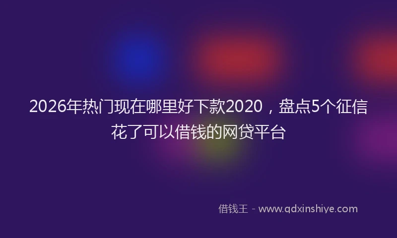 2026年热门现在哪里好下款2020，盘点5个征信花了可以借钱的网贷平台