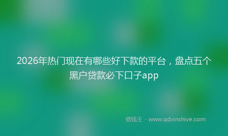 2026年热门现在有哪些好下款的平台，盘点五个黑户贷款必下口子app