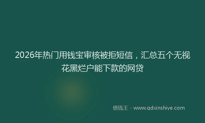 2026年热门用钱宝审核被拒短信，汇总五个无视花黑烂户能下款的网贷