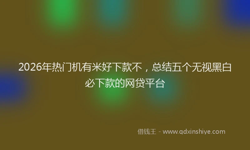 2026年热门机有米好下款不，总结五个无视黑白必下款的网贷平台
