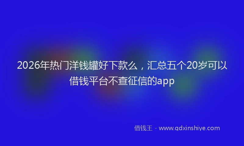 2026年热门洋钱罐好下款么，汇总五个20岁可以借钱平台不查征信的app