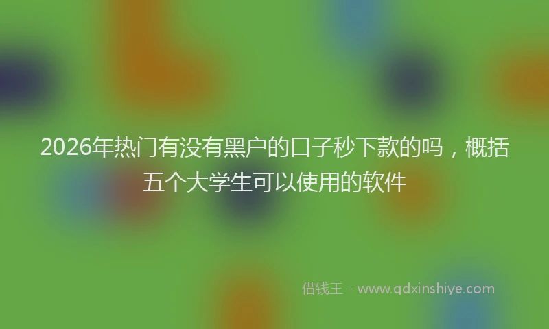 2026年热门有没有黑户的口子秒下款的吗，概括五个大学生可以使用的软件