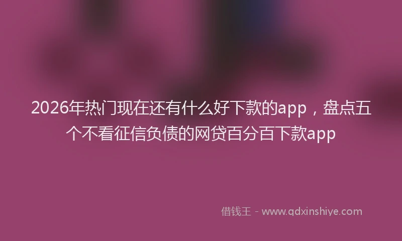 2026年热门现在还有什么好下款的app，盘点五个不看征信负债的网贷百分百下款app