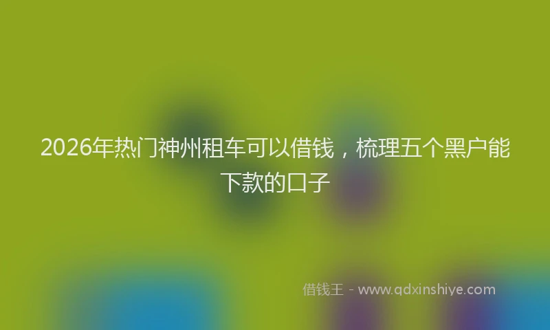 2026年热门神州租车可以借钱，梳理五个黑户能下款的口子