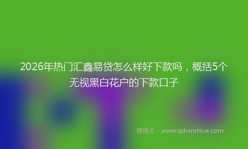 2026年热门汇鑫易贷怎么样好下款吗，概括5个无视黑白花户的下款口子
