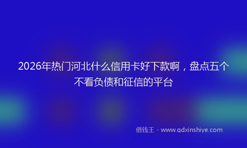 2026年热门河北什么信用卡好下款啊，盘点五个不看负债和征信的平台