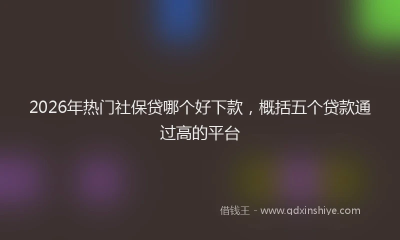 2026年热门社保贷哪个好下款，概括五个贷款通过高的平台