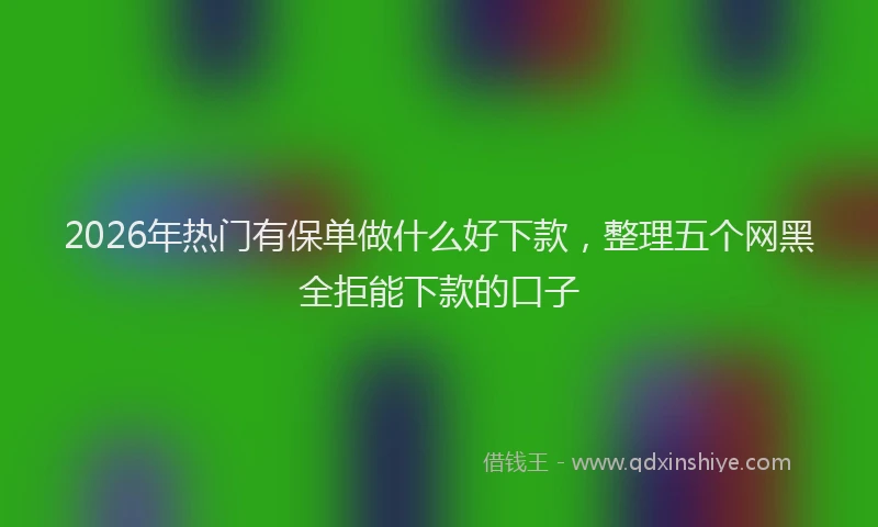 2026年热门有保单做什么好下款，整理五个网黑全拒能下款的口子
