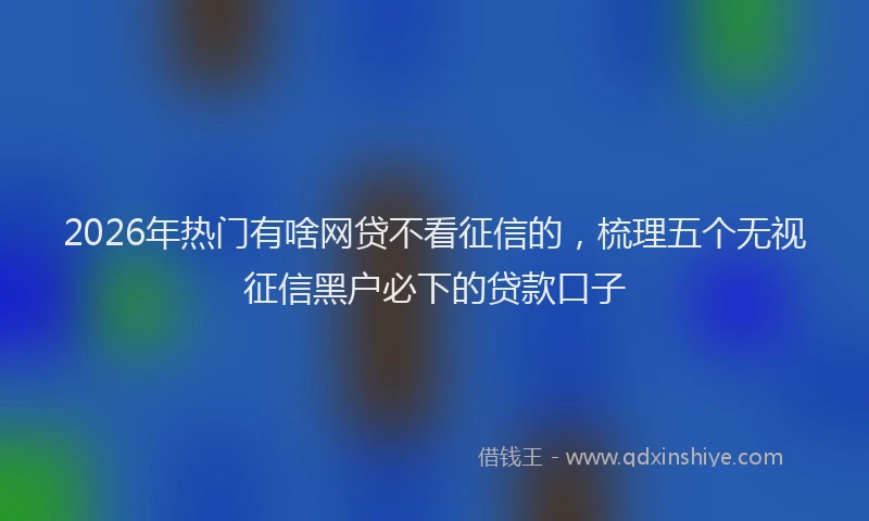 2026年热门有啥网贷不看征信的，梳理五个无视征信黑户必下的贷款口子
