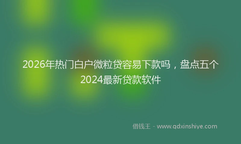 2026年热门白户微粒贷容易下款吗，盘点五个2024最新贷款软件
