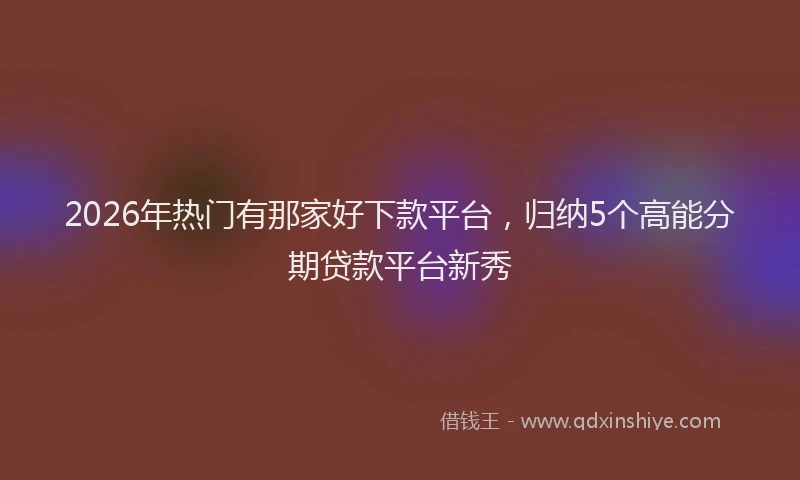 2026年热门有那家好下款平台,归纳5个高能分期贷款平台新秀