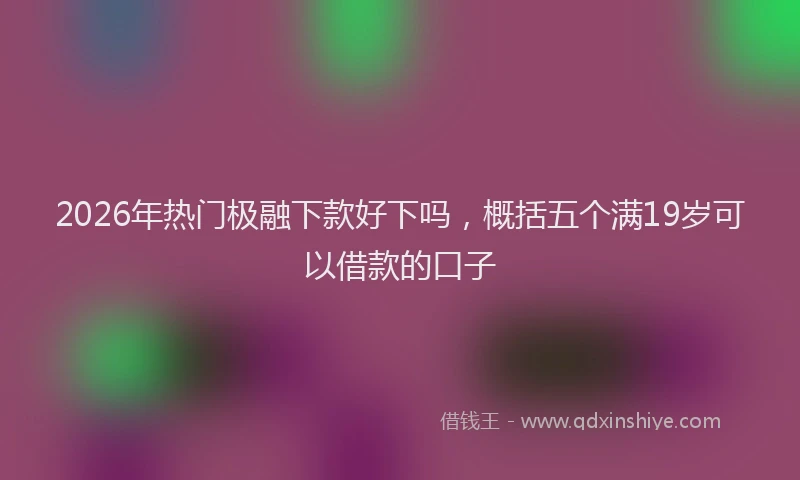 2026年热门极融下款好下吗,概括五个满19岁可以借款的口子