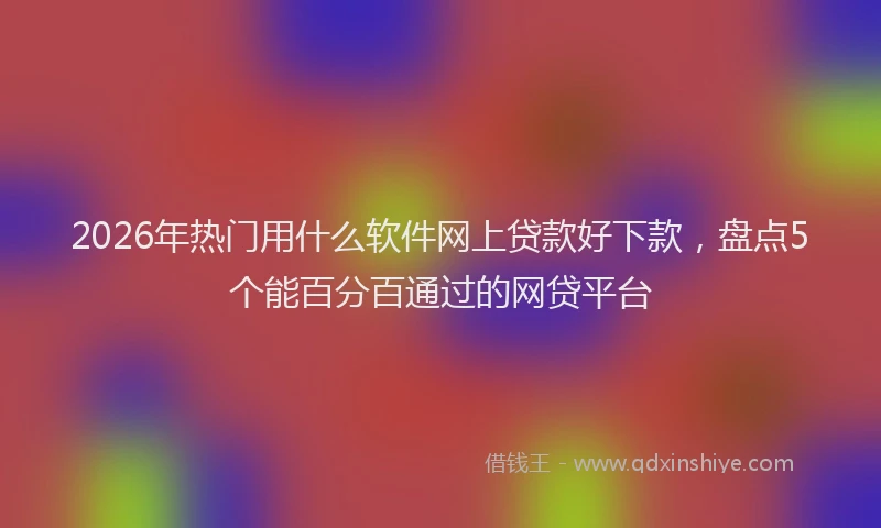 2026年热门用什么软件网上贷款好下款，盘点5个能百分百通过的网贷平台